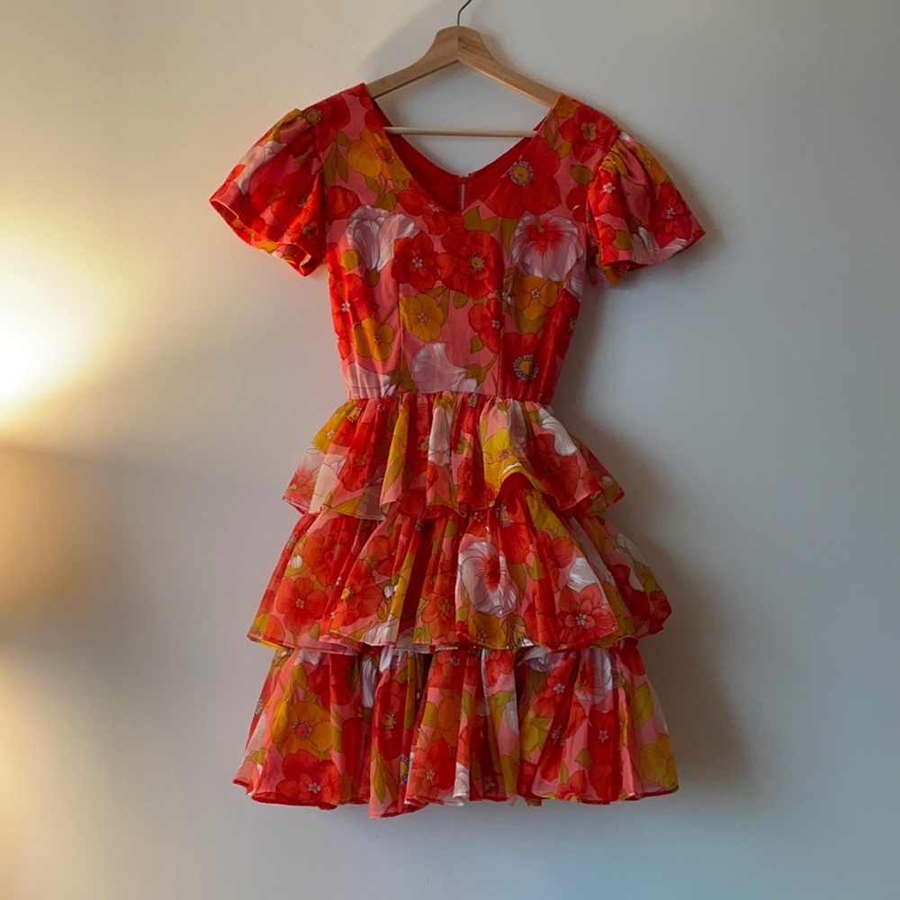 1960s Vintage Floral Dress